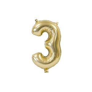 ballon uni metallise "3"  (haut. 36 cm)