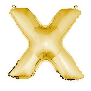 ballon uni metallise "x"  (haut. 36 cm)