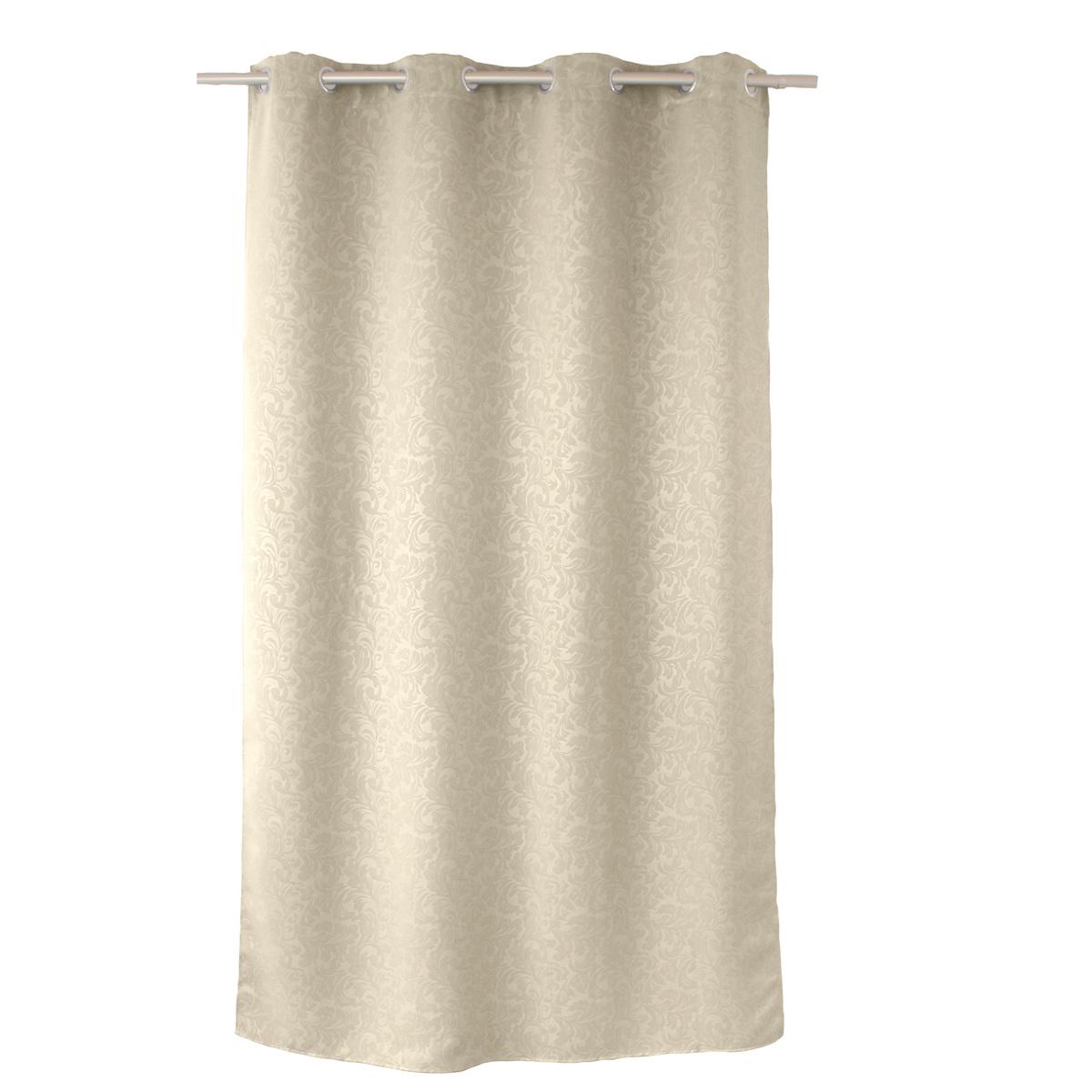 Rideau occultant à œillets - 100% polyester - 140 x 240 cm - Beige ivoire