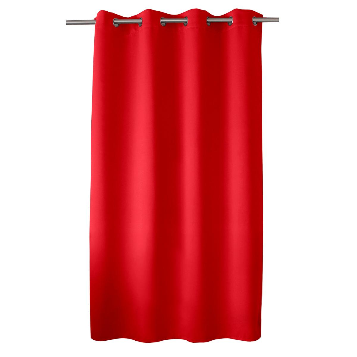 Panneau à œillets occultant - 100% polyester - 140 x 180 cm - Rouge