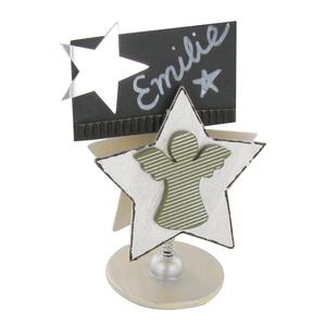 Marque-place ressort étoile bois 7,5 x 12,5 cm