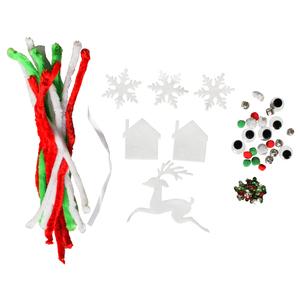 Kit décoration pull de Noël, vert, rouge et blanc x 230 pcs