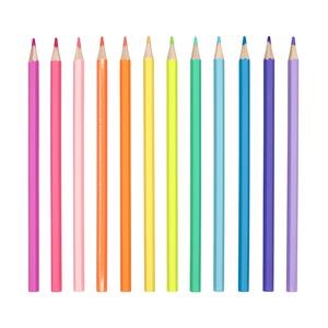 Crayons de couleur, qualité beaux arts, couleur pastel x 12 pcs