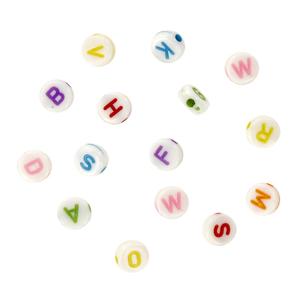 Perles acrylique lettres rondes 8 couleurs 0,7 x 0,3 cm x 40 g