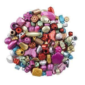 Perles acrylique métallisées 0,5 à 3 cm x 179 pcs