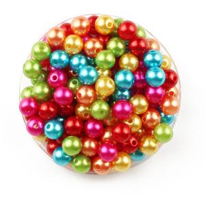 Perles acrylique nacrées rondes multicolores 0,8 cm x 30 g