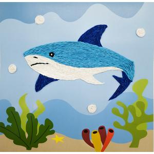 Kit tableau Requin ficelle de papier 22 x 22 cm x 7 pcs