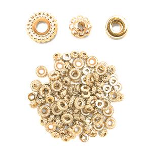 Perles intercalaires heishi métal doré, 5,5 à 8 mm x 105 pcs