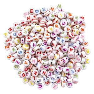 Perles rondes alphabet  7mm x 12 g