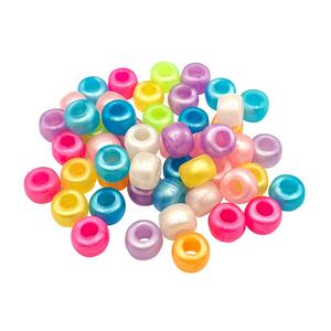 Perles acrylique rondes gros trous, irisées  9mm x 13g